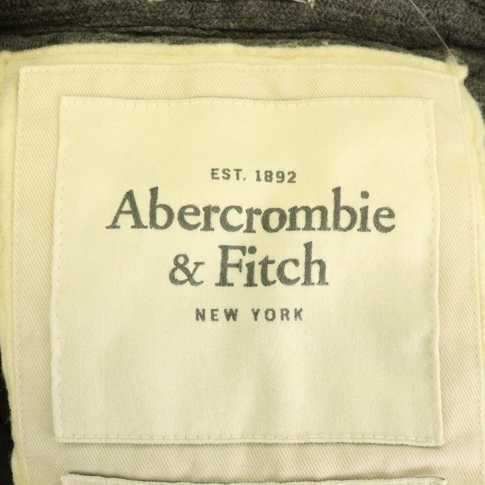 Abercrombie&Fitch(アバクロンビーアンドフィッチ) コットン 裏地キルティング ジップアップパーカー フーディー グレー