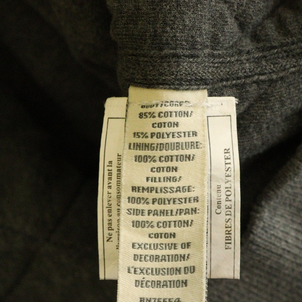 Abercrombie&Fitch(アバクロンビーアンドフィッチ) コットン 裏地キルティング ジップアップパーカー フーディー グレー