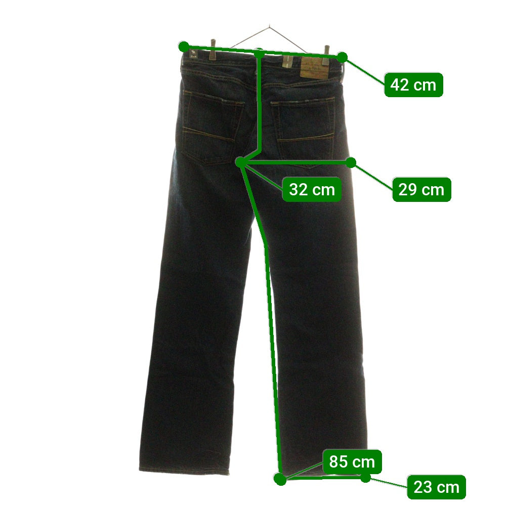 Abercrombie&Fitch(アバクロンビーアンドフィッチ) DENIM PANTS コットン ボタンフライ デニムパンツ インディゴ