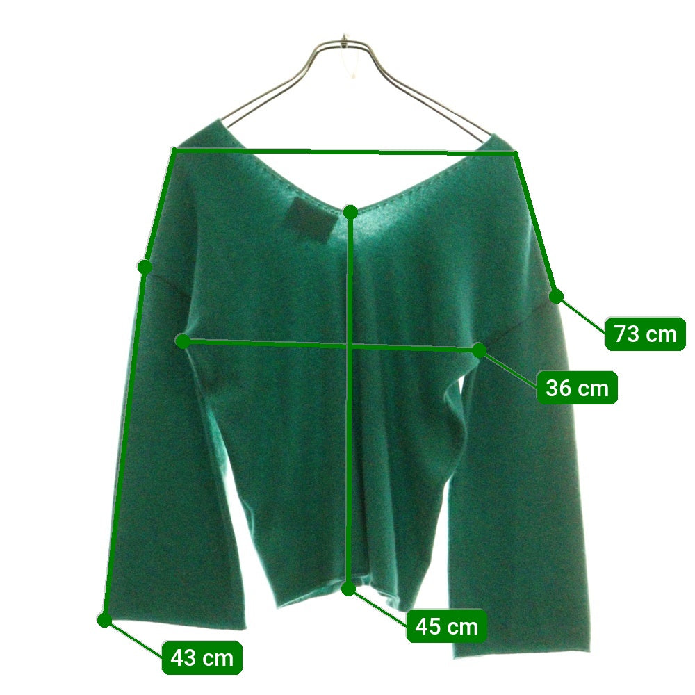 DEMYLEE(デミーリー) ×Ron Herman ロンハーマン 別注 Vネック 長袖 ウール ニット セーター レディース グリーン WSF17066RH