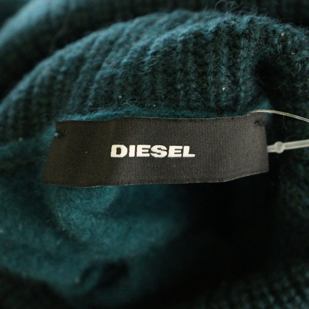 DIESEL(ディーゼル) ライトニングロゴ カットオフ タートルネック ニット セーター レディース グリーン