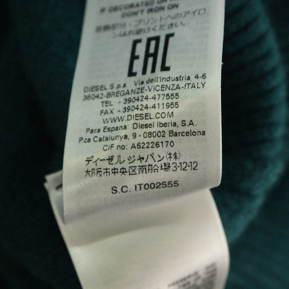 DIESEL(ディーゼル) ライトニングロゴ カットオフ タートルネック ニット セーター レディース グリーン