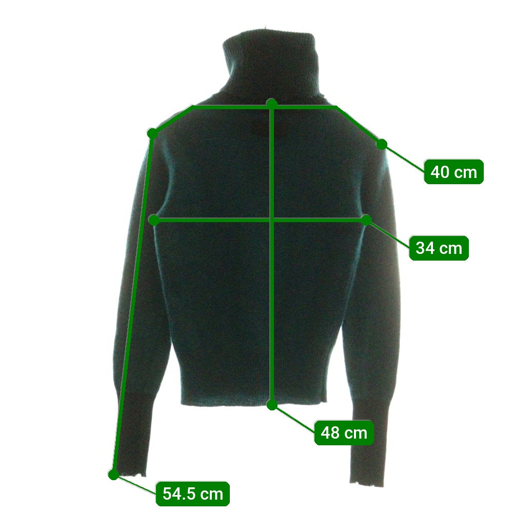 DIESEL(ディーゼル) ライトニングロゴ カットオフ タートルネック ニット セーター レディース グリーン