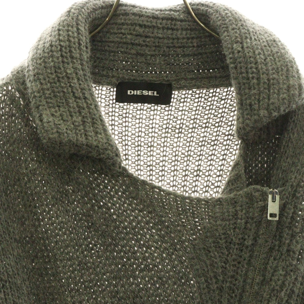 DIESEL(ディーゼル) バイアス ジップ ローゲージ ローブ ニット カーディガン レディース グレー