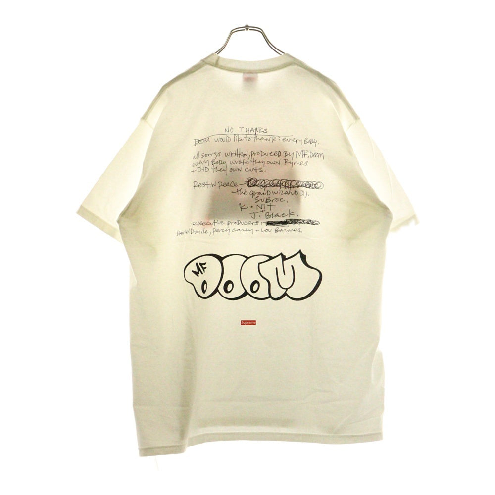 SUPREME(シュプリーム) 23AW MF Doom Tee MFドゥーム 両面プリント 半袖Tシャツ カットソー ホワイト