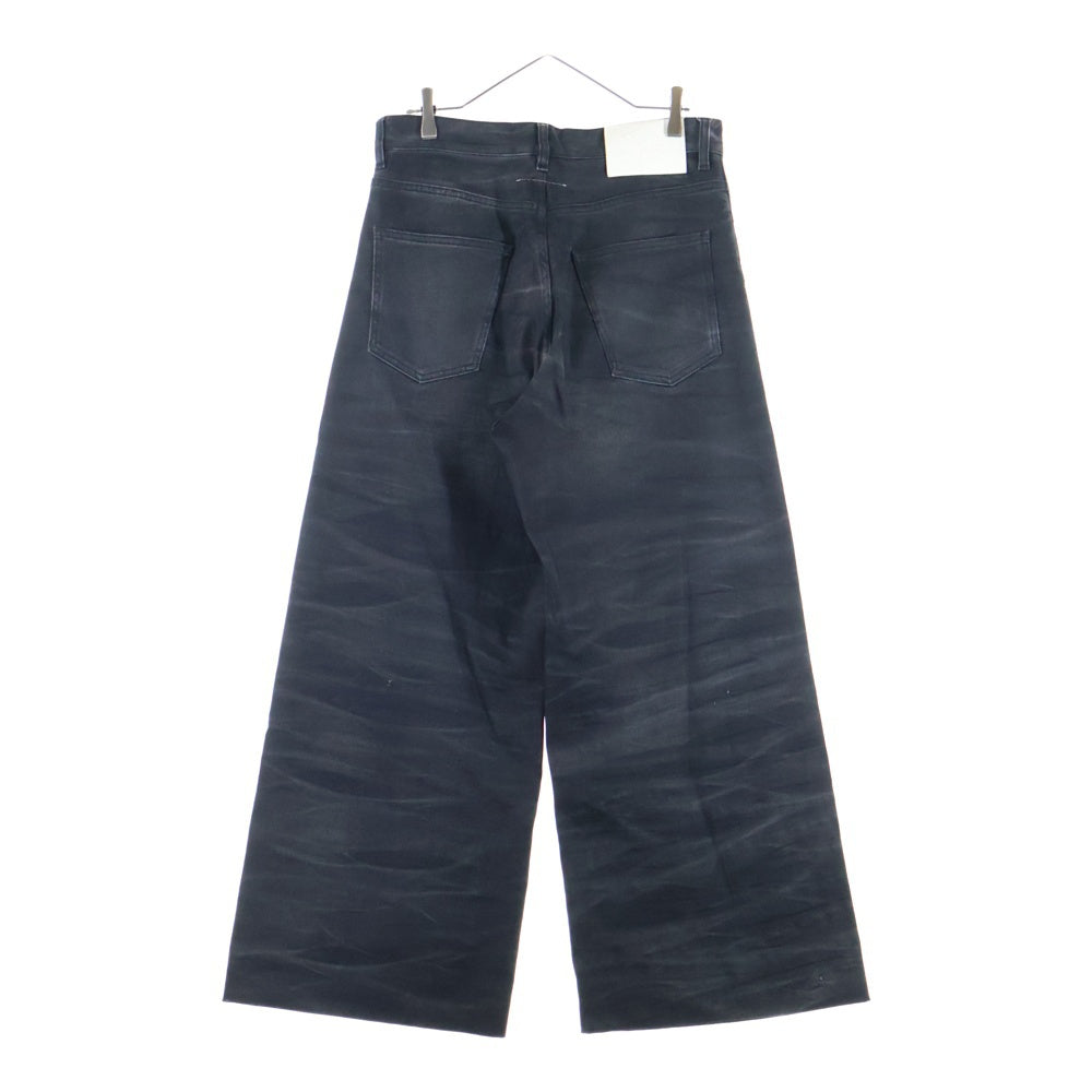 MM6 Maison Margiela(エムエムシックスメゾンマルジェラ) 5POCKET WIDE DENIM PANT ウォッシュ加工 5ポケット ジップフライワイドデニムパンツ ブラック S52LA0200 S30868
