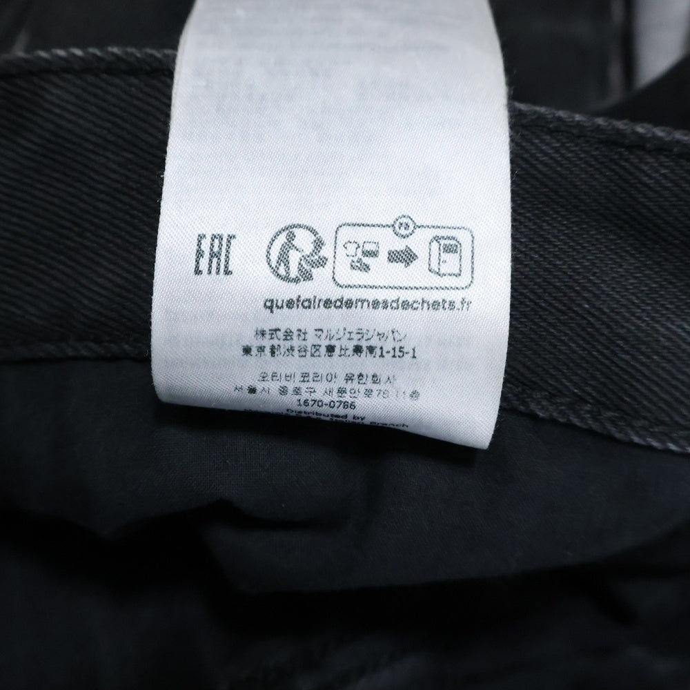 MM6 Maison Margiela(エムエムシックスメゾンマルジェラ) 5POCKET WIDE DENIM PANT ウォッシュ加工 5ポケット ジップフライワイドデニムパンツ ブラック S52LA0200 S30868