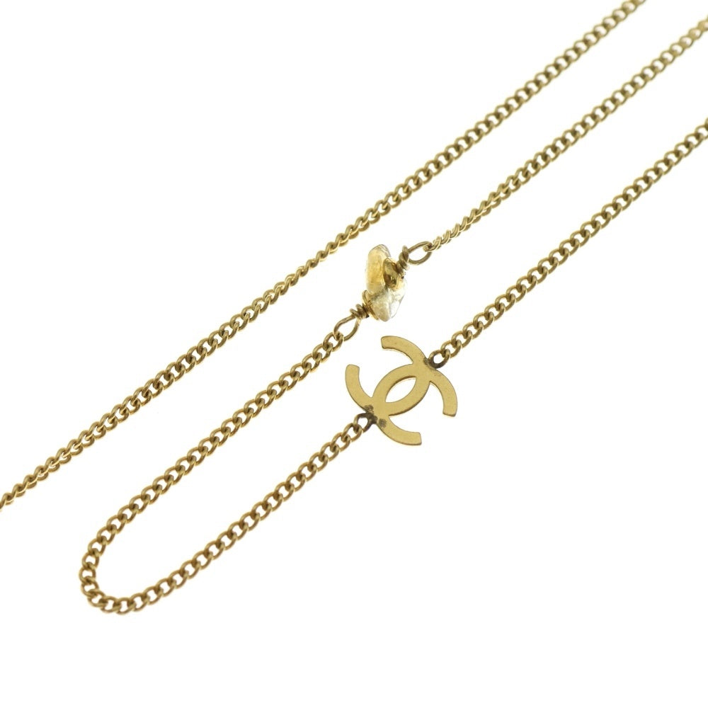 CHANEL(シャネル) ココマーク ストーン付き 2連 GP ロングチェーンネックレス 97A ゴールド レディース