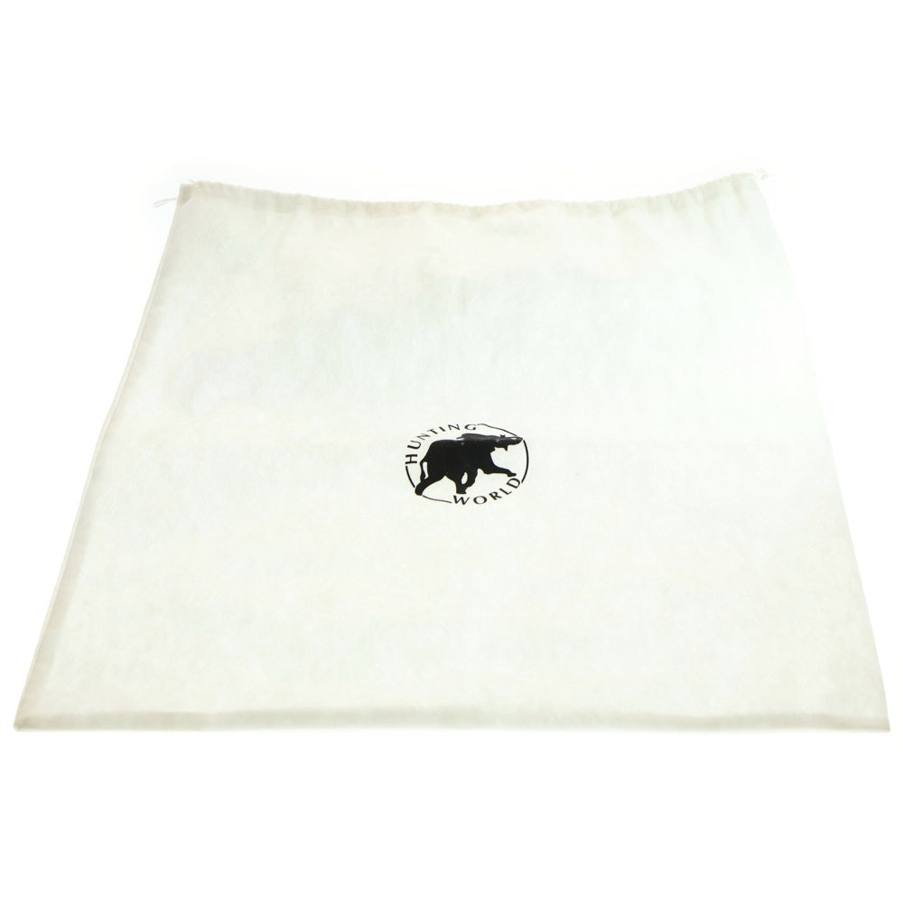 HUNTING WORLD(ハンティングワールド) ロゴプレート レザー ショルダーバッグ カーキ