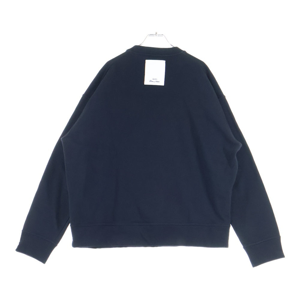 JIL SANDER(ジルサンダー) 21AW SWEATSHIRT CN LS フロントパネルデザイン クルーネック コットンスウェット トレーナー ブラック KK JM IW 0514
