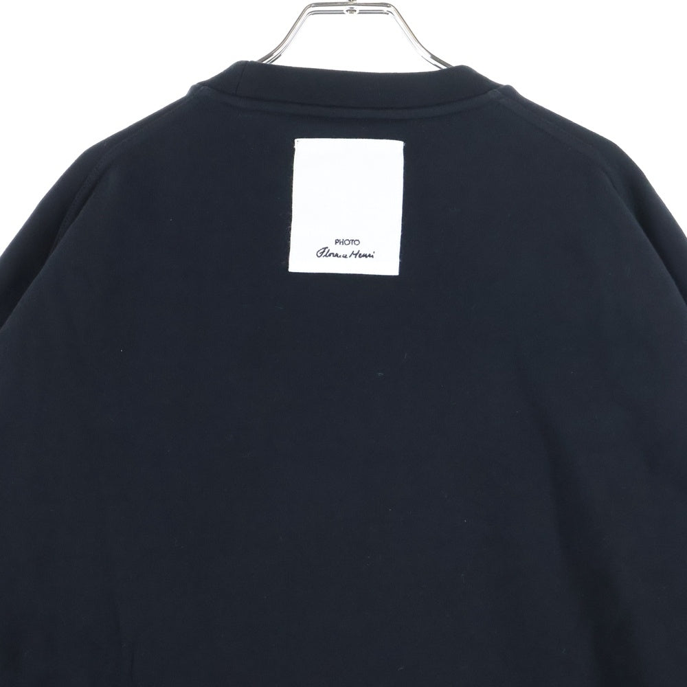 JIL SANDER(ジルサンダー) 21AW SWEATSHIRT CN LS フロントパネルデザイン クルーネック コットンスウェット トレーナー ブラック KK JM IW 0514