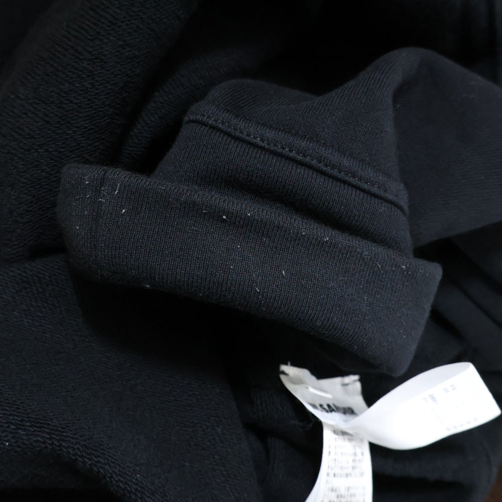 JIL SANDER(ジルサンダー) 21AW SWEATSHIRT CN LS フロントパネルデザイン クルーネック コットンスウェット トレーナー ブラック KK JM IW 0514