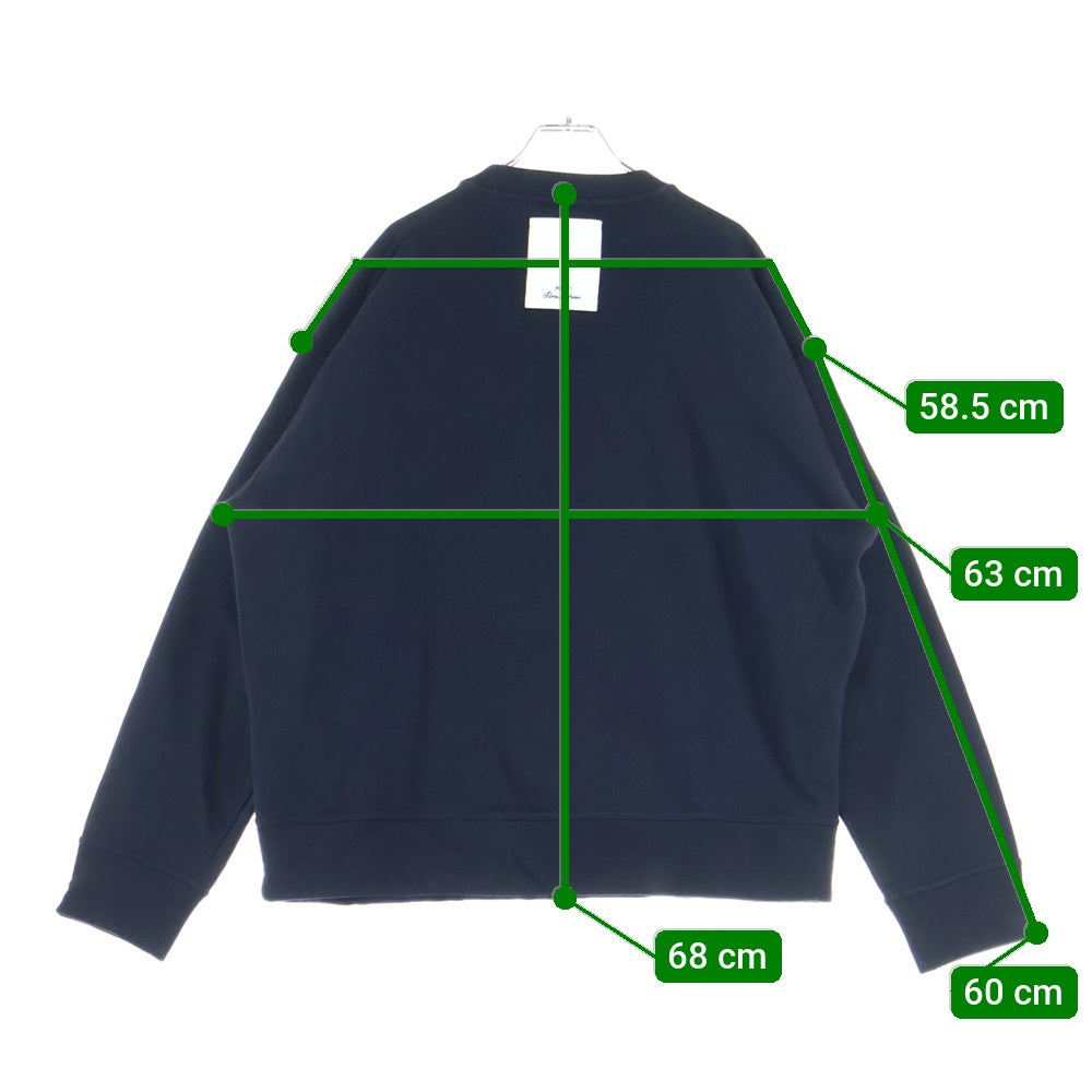 JIL SANDER(ジルサンダー) 21AW SWEATSHIRT CN LS フロントパネルデザイン クルーネック コットンスウェット トレーナー ブラック KK JM IW 0514