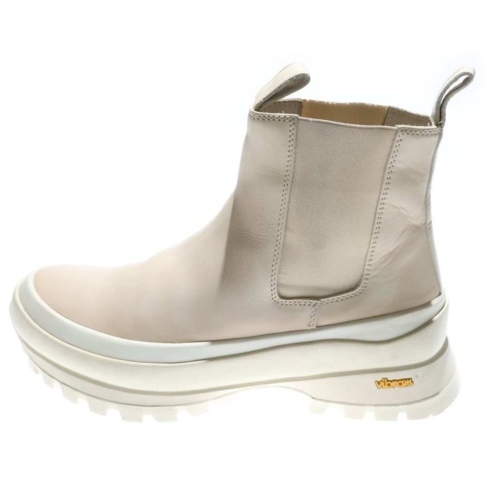 JIL SANDER(ジルサンダー) CHELSEA BOOTS VIBRAMソール サイドゴア レザーブーツ ベージュ JP33510A
