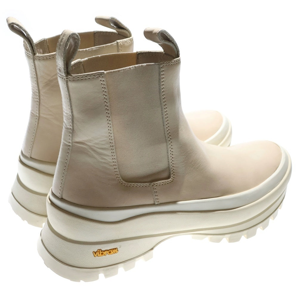 JIL SANDER(ジルサンダー) CHELSEA BOOTS VIBRAMソール サイドゴア レザーブーツ ベージュ JP33510A