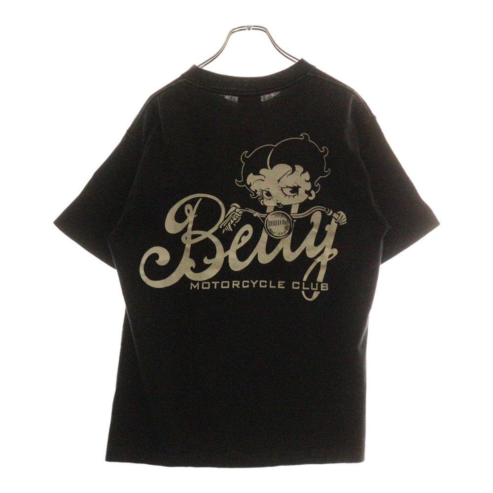 VINTAGE(ヴィンテージ) 90S VINTAGE BETTY BOOP MOTORCYCLE CLUB TEE ヴィンテージ ベティーブープ モーターサイクルクラブ 両面プリントTシャツ 半袖クルーネックカットソー ブラック