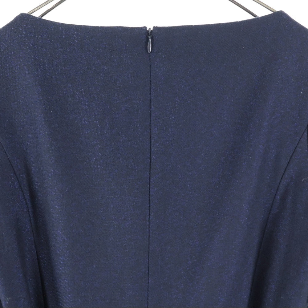 NATURAL BEAUTY(ナチュラルビューティー) ベルト付き ウール混 長袖ワンピース ドレス レディース ネイビー 018-5240034