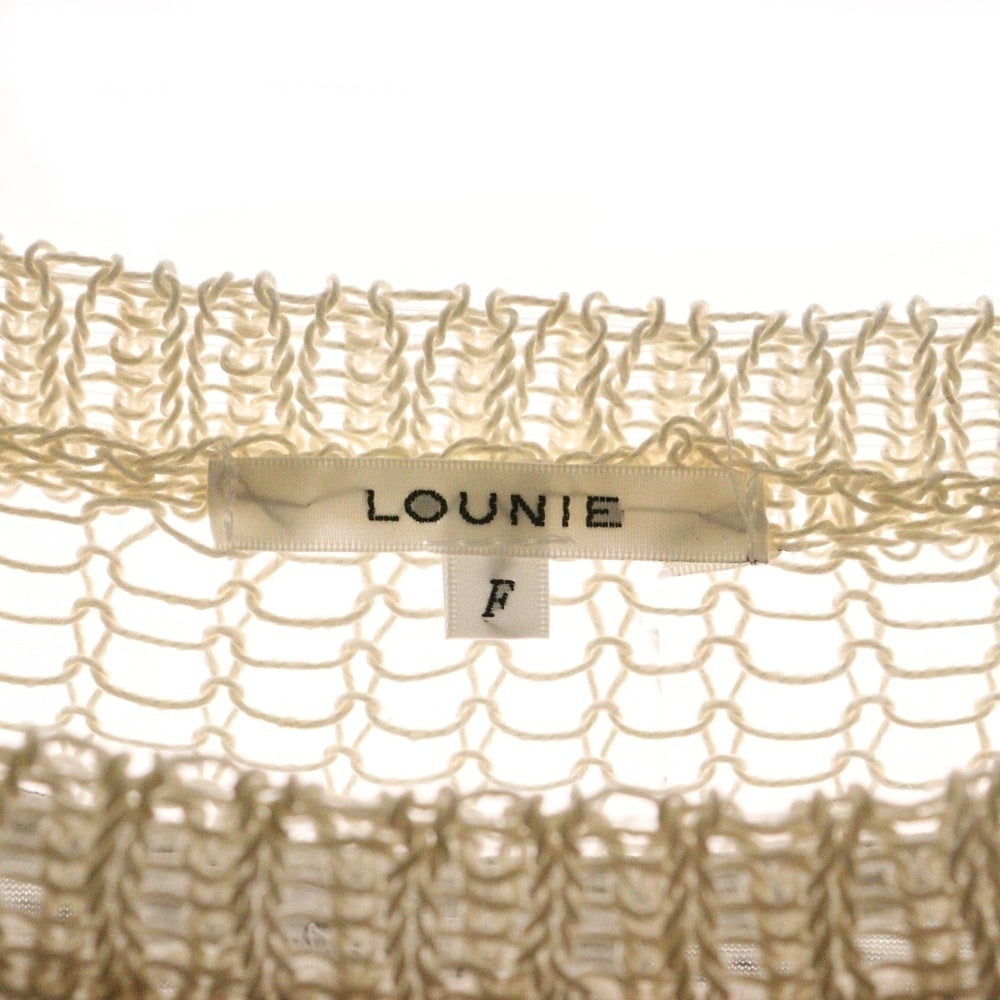 NO BRAND(ノーブランド) LOUNIE (ルーニィ) レースアップ レイヤードクルーネック長袖Tシャツ カットソー レディース ホワイト