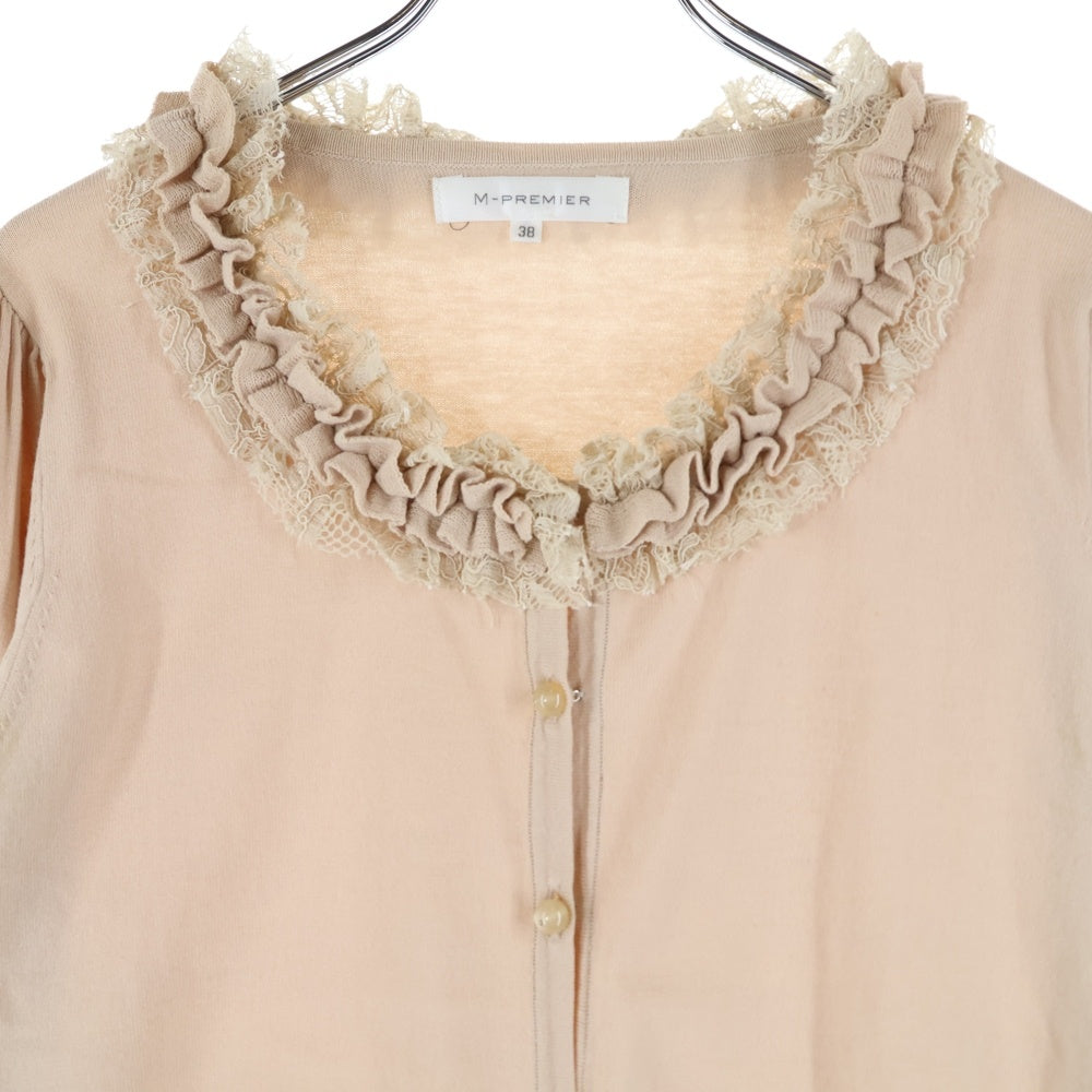 M-PREMIER(エムプルミエ) レースアップ ショートカーディガン ブラウス レディース ピンク A707-025
