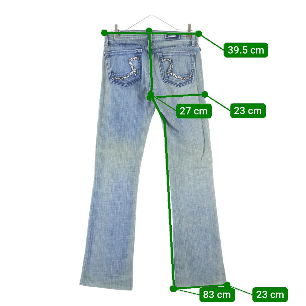 ROCK&REPUBLIC(ロックアンドリパブリック) シルバースタッズ ストレートデニムパンツ ジーンズ レディース インディゴ