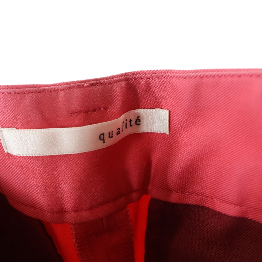 qualite(カリテ) ポリコットン スキニーパンツ レディース ピンク 3236-00-50014