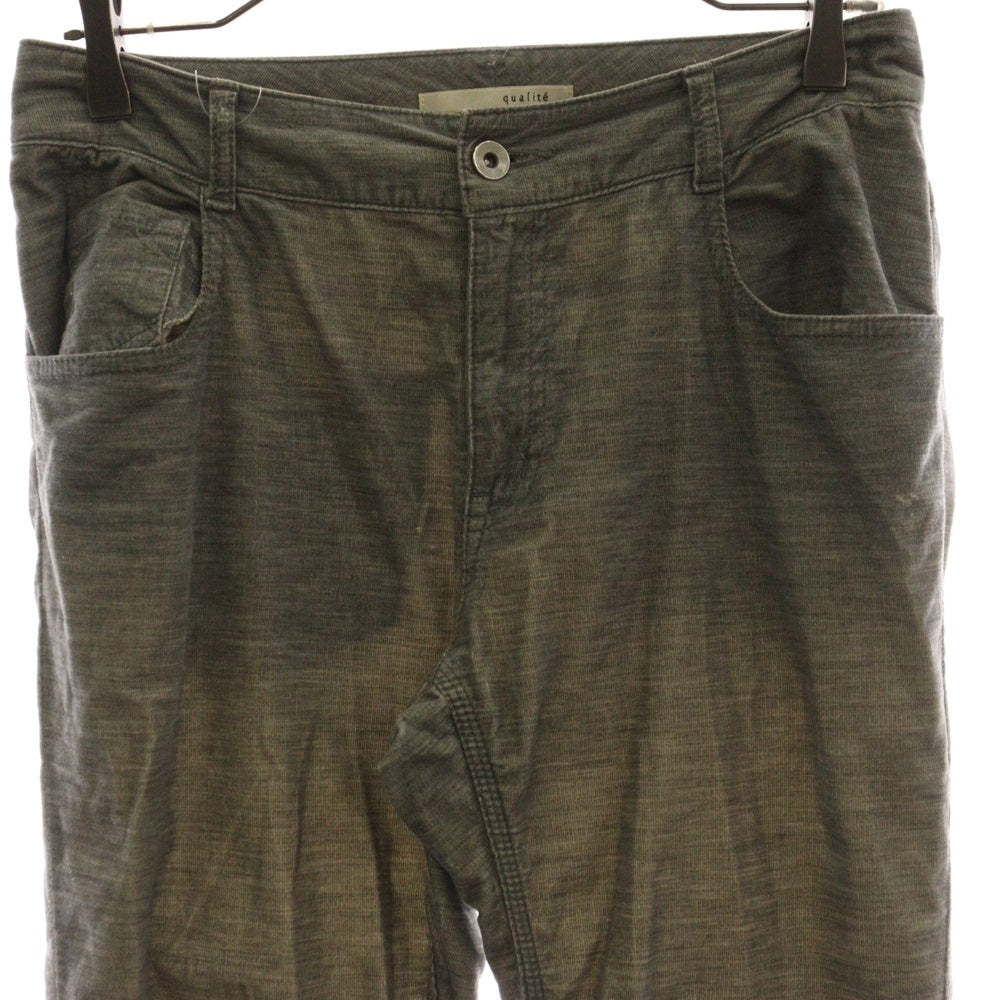 NO BRAND(ノーブランド) QUALITE (カリテ) ポリコットン テーパードスキニーパンツ レディース グレー 32330050025