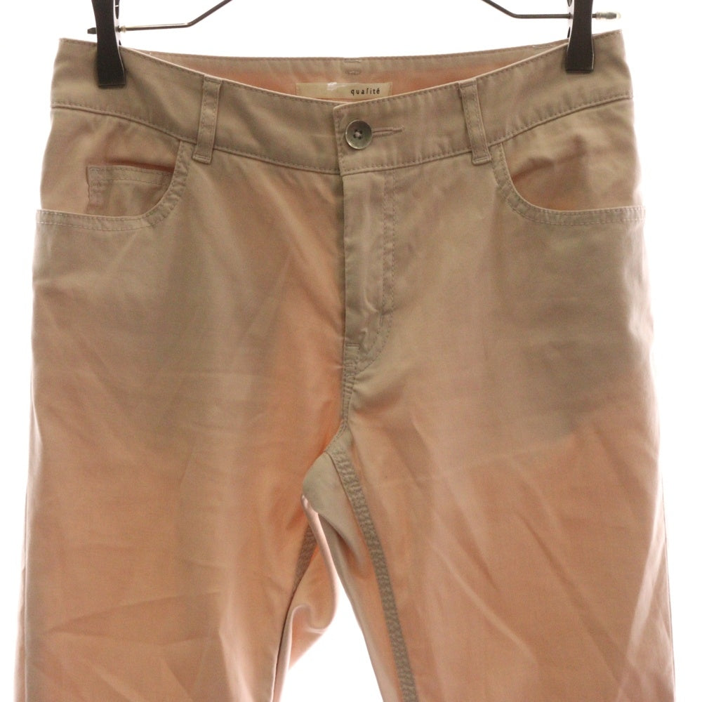 NO BRAND(ノーブランド) QUALITE (カリテ) ポリコットン テーパードスキニーパンツ レディース ピンク 32340050028