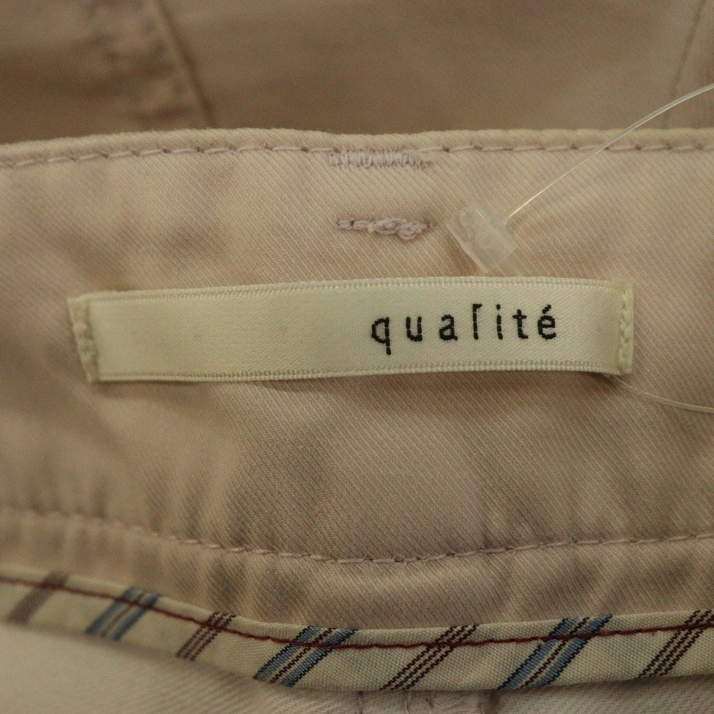 NO BRAND(ノーブランド) QUALITE (カリテ) ポリコットン テーパードスキニーパンツ レディース ピンク 32340050028