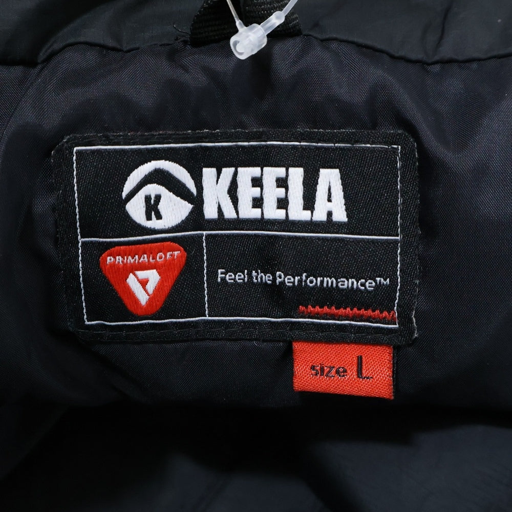 KEELA(キーラ) ナイロン ジップアップ 中綿ジャケット ブラック