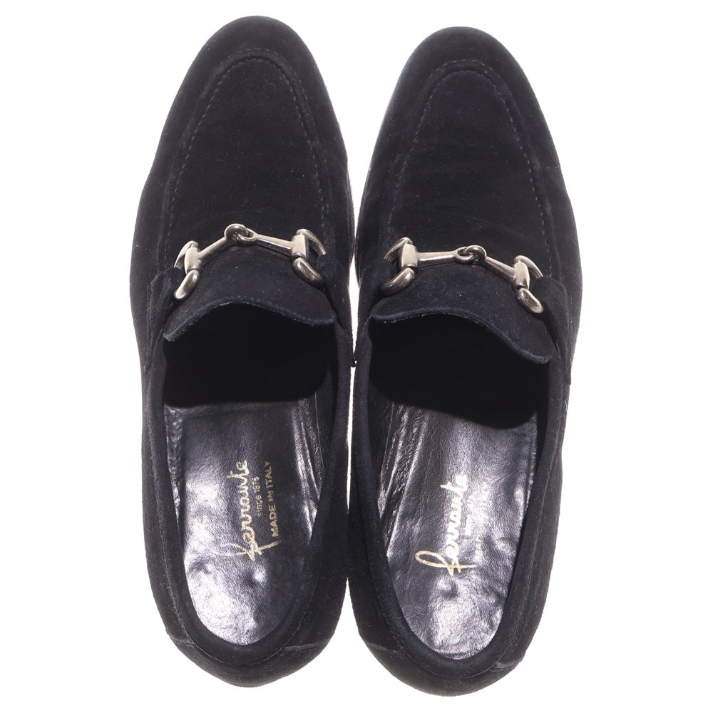 Ferrante(フェランテ) ホースビッド スエード ローファー ブラック