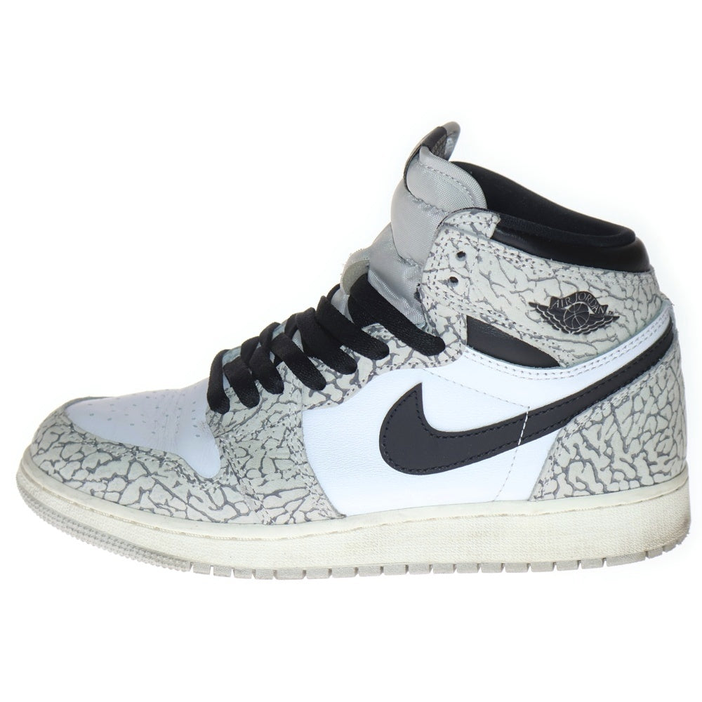 NIKE(ナイキ) AIR JORDAN 1 HIGH OG WHITE CEMENT エア ジョーダン 1 オージー ホワイト セメント ハイカットスニーカー レディース ホワイト/グレー US6.5/24.5cm FD1437-052