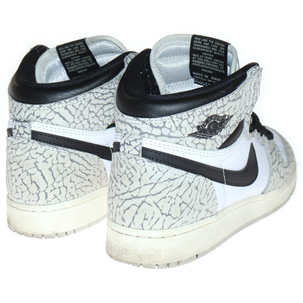 NIKE(ナイキ) AIR JORDAN 1 HIGH OG WHITE CEMENT エア ジョーダン 1 オージー ホワイト セメント ハイカットスニーカー レディース ホワイト/グレー US6.5/24.5cm FD1437-052
