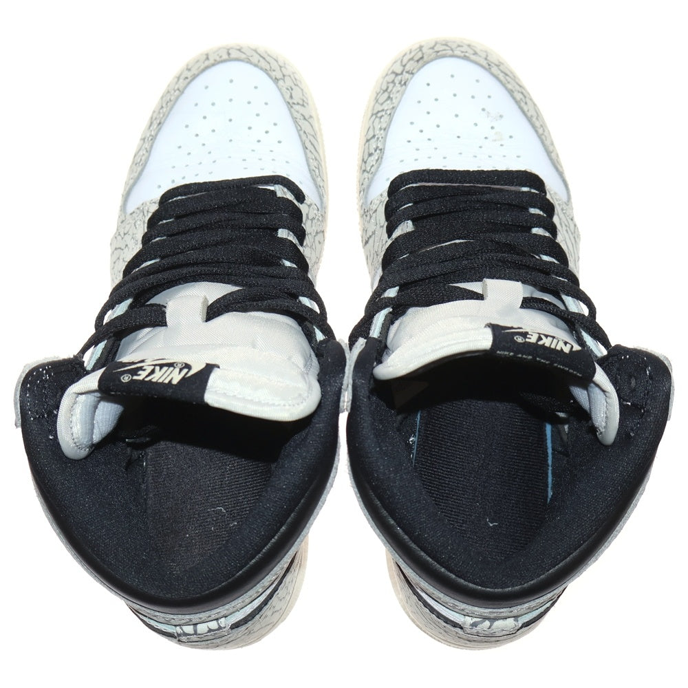 NIKE(ナイキ) AIR JORDAN 1 HIGH OG WHITE CEMENT エア ジョーダン 1 オージー ホワイト セメント ハイカットスニーカー レディース ホワイト/グレー US6.5/24.5cm FD1437-052