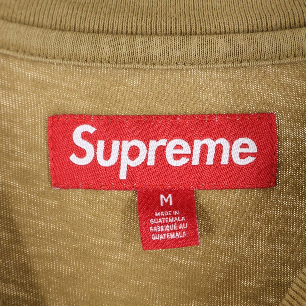 SUPREME(シュプリーム) 25SS Warm Up Washed S/S Top ロゴエンブロイダリー ウォームアップ ウォッシュド クルーネック 半袖Tシャツ カットソー ブラウン