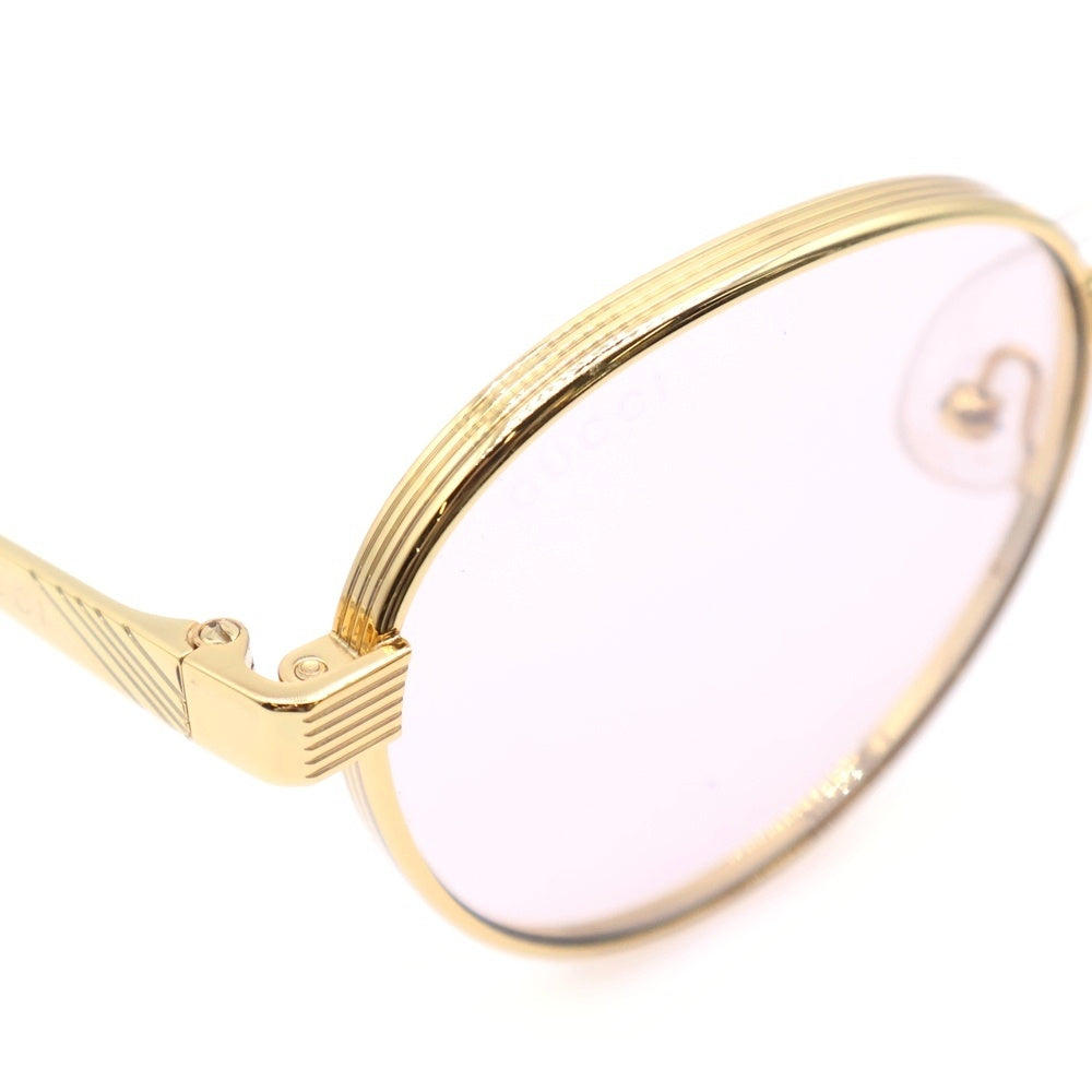 GUCCI(グッチ) ロゴ刻印 ボストンフレーム カラーレンズ サングラス メガネ ゴールド GG0872S