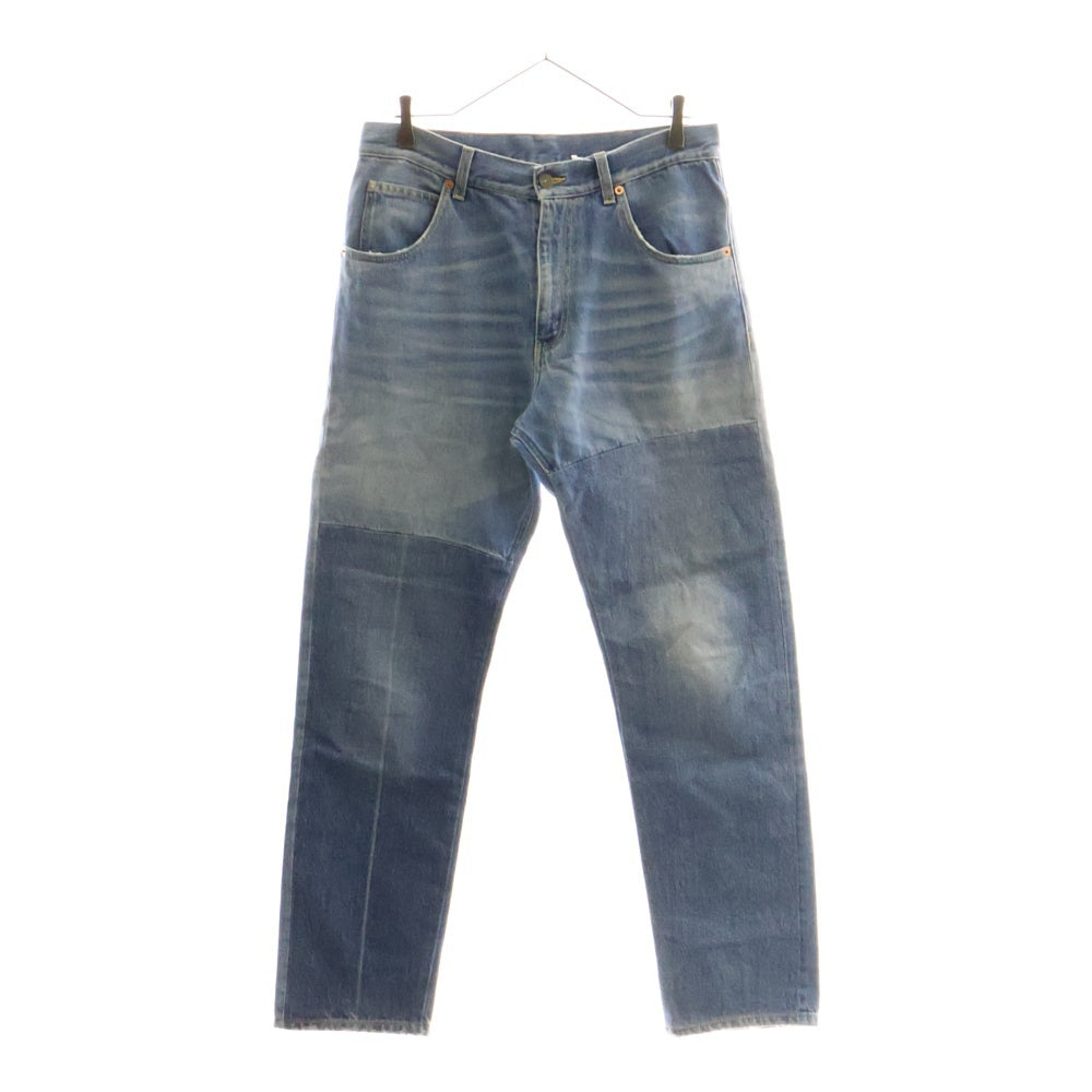 GUCCI(グッチ) 17AW ジップフライ バイカラー ストレート デニム パンツ インディゴ 475274-XR609