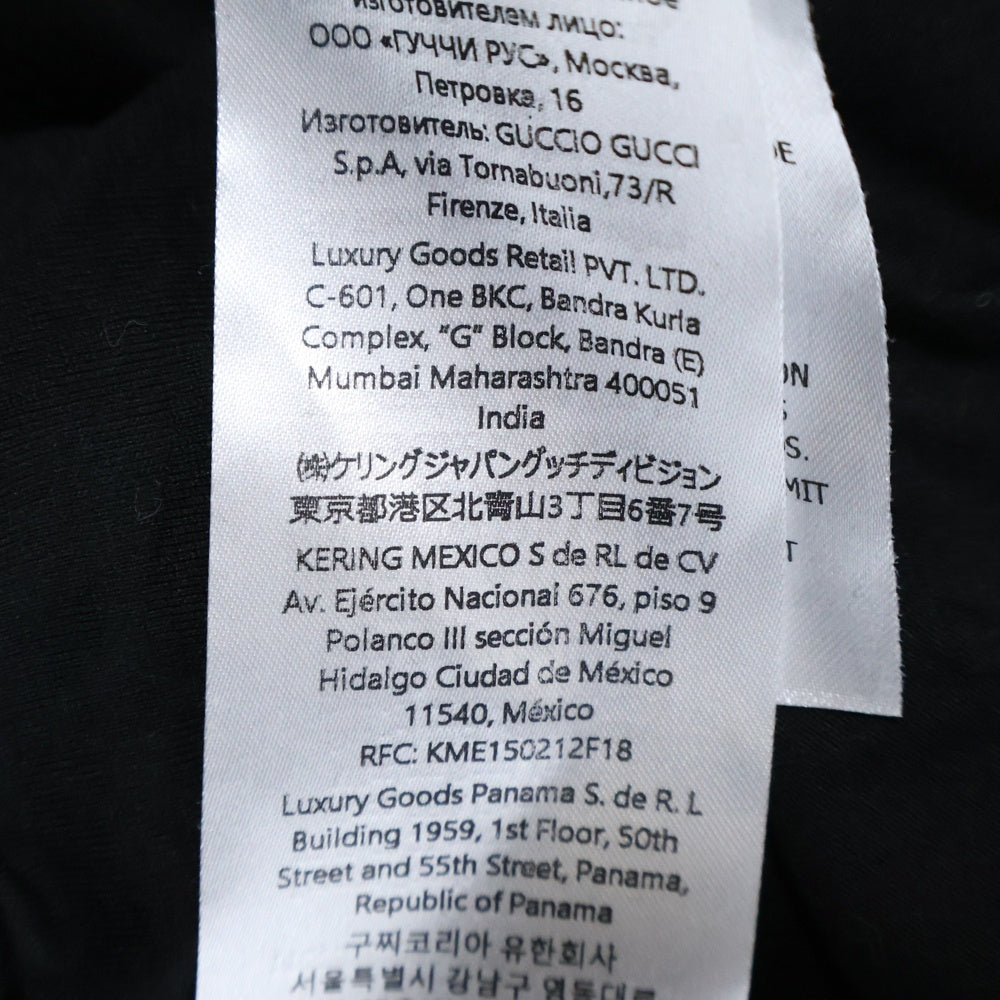 GUCCI(グッチ) 24AW クリスタル ロゴエンブロイダリー コットンジャージー クルーネック 半袖Tシャツ カットソー ブラック レディース 787299 XJGME