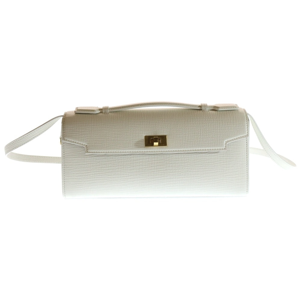 Anya Hindmarch(アニヤハインドマーチ) Mortimer モティマークラッチ 2Way レザー ショルダーハンドバッグ ホワイト