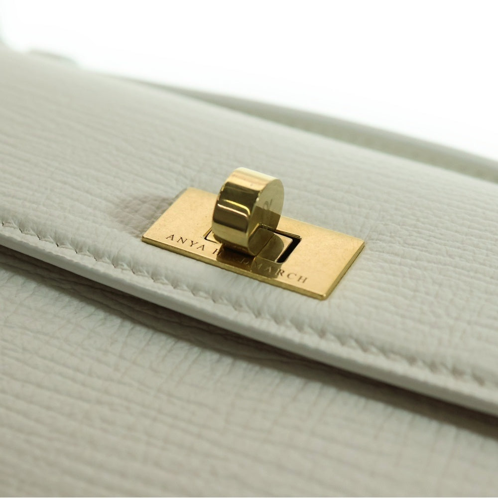 Anya Hindmarch(アニヤハインドマーチ) Mortimer モティマークラッチ 2Way レザー ショルダーハンドバッグ ホワイト