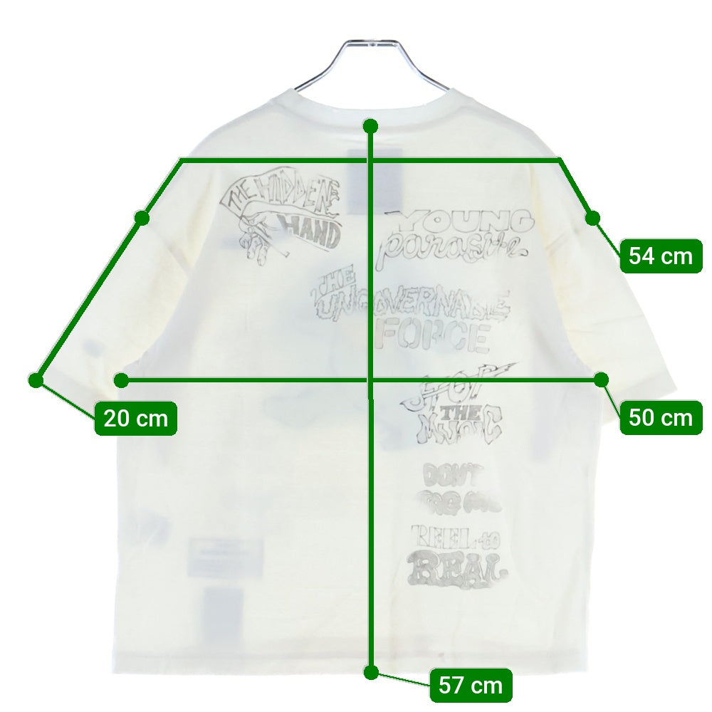 MAISON MIHARAYASUHIRO(メゾンミハラヤスヒロ) 23AW PRINTED SS TEE BEAR ダメージ加工 ベアプリントTシャツ 半袖クルーネックカットソー ホワイト K11TS552