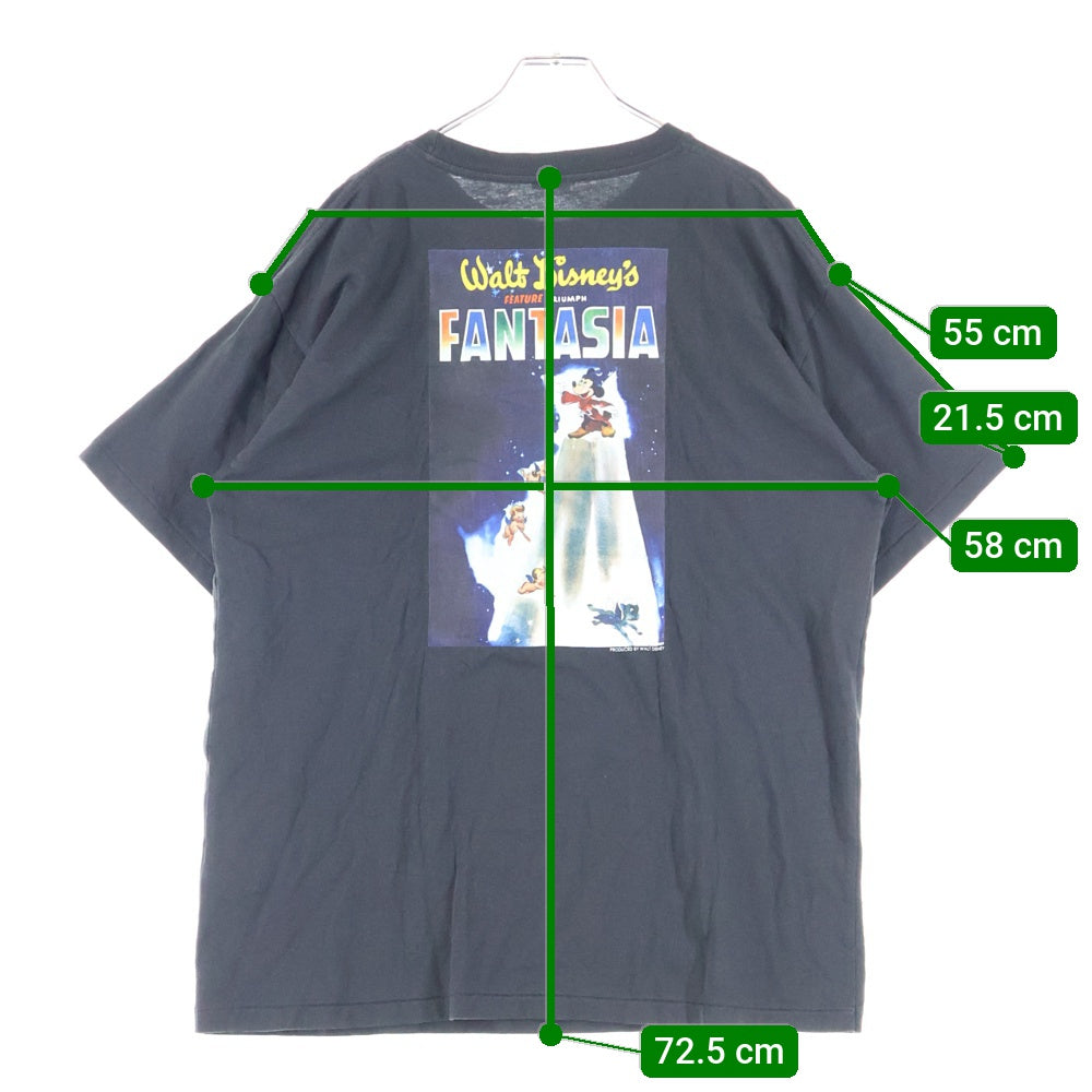 JOURNAL STANDARD(ジャーナルスタンダード) ×DISNEY FANTASIA ディズニー ファンタジア シングルステッチ クルーネック半袖プリントTシャツ カットソー ブラック 25-071-600-9060-1-0