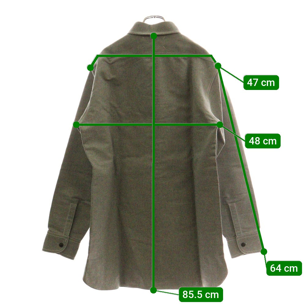 Maison Martin Margiela(メゾンマルタンマルジェラ) 24SS ポインテッドカラー 長袖 シャツ グレー S67DT0013