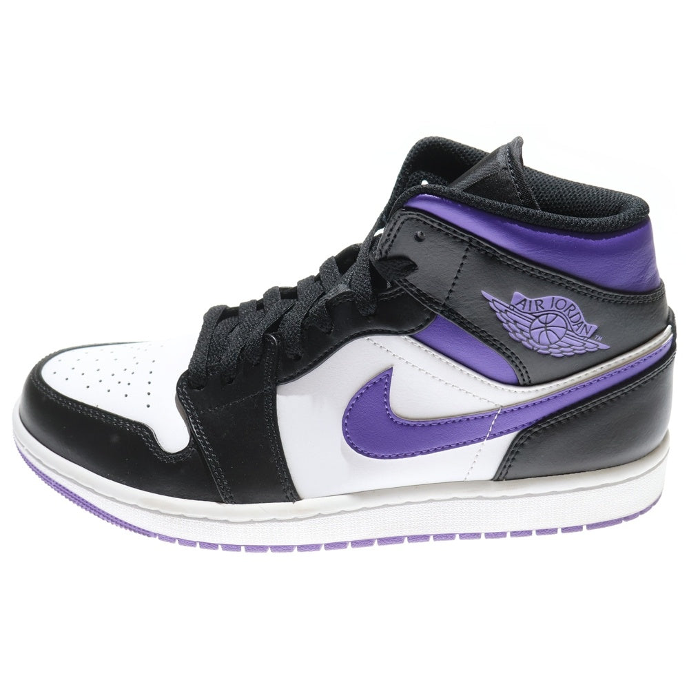NIKE(ナイキ) AIR JORDAN 1 MID エアジョーダン1 ミッドカットスニーカー ブラック/パープル US9/27cm 554724-095