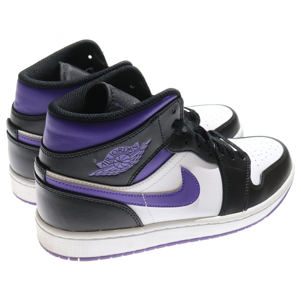 NIKE(ナイキ) AIR JORDAN 1 MID エアジョーダン1 ミッドカットスニーカー ブラック/パープル US9/27cm 554724-095