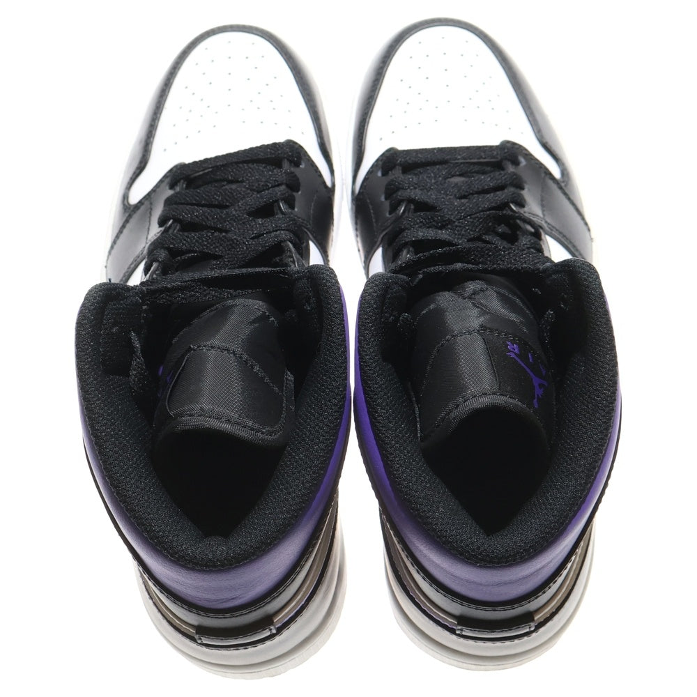 NIKE(ナイキ) AIR JORDAN 1 MID エアジョーダン1 ミッドカットスニーカー ブラック/パープル US9/27cm 554724-095
