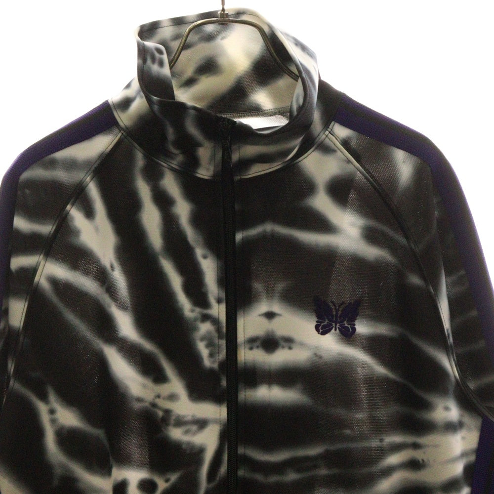 Needles(ニードルス) 胸ロゴデザイン タイダイ柄 ジップアップ トラックジャケット ブラック/ホワイト 0T1502