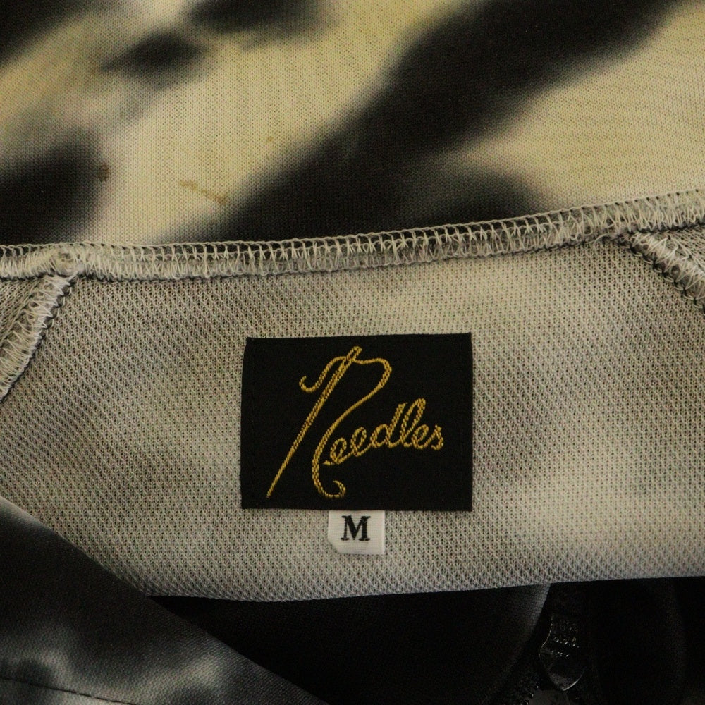 Needles(ニードルス) 胸ロゴデザイン タイダイ柄 ジップアップ トラックジャケット ブラック/ホワイト 0T1502