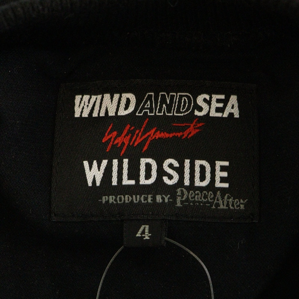 WIND AND SEA(ウィンダンシー) 22SS ×WILDSIDE YOHUJI YAMAMOTO DAMAGE CUTTING SHIRT ヨウジヤマモト ダメージ加工 カッティング クルーネック スウェット トレーナー ブラック