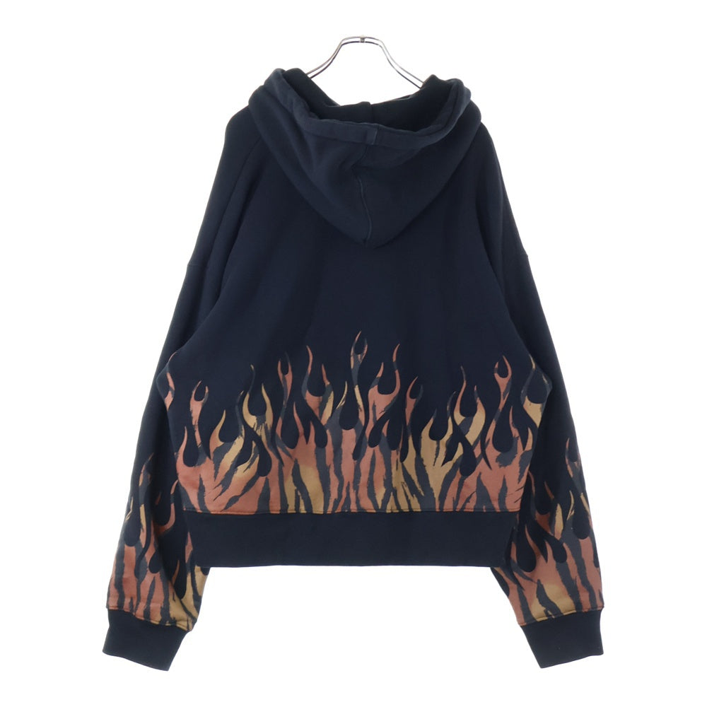 Palm Angels(パームエンジェルス) 20AW FLAME PRINT PARKA フレームプリント スウェット プルオーバーパーカー ブラック PMBB058E20FLE001