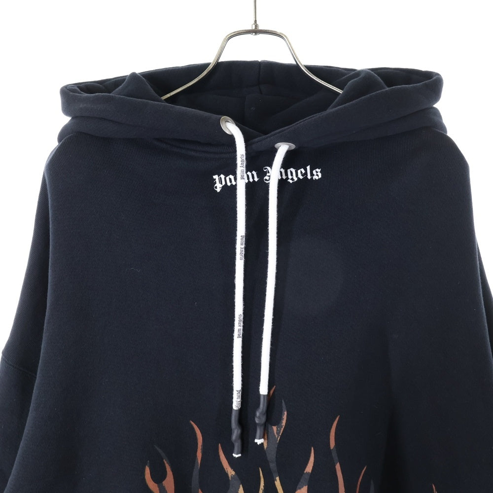 Palm Angels(パームエンジェルス) 20AW FLAME PRINT PARKA フレームプリント スウェット プルオーバーパーカー ブラック PMBB058E20FLE001